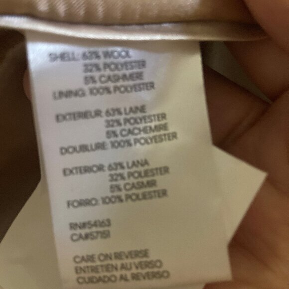 *Calvin Klein* Classic Cashmere Single-Breasted Wool Coat 18 NWT - Picture 3 of 6